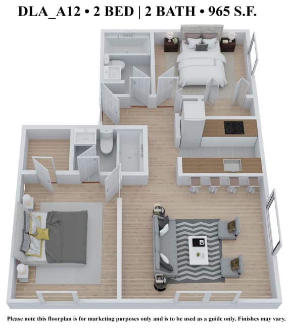 Floor Plan DLA_AX12_B at 583 Del Mar, St. Louis, 63112