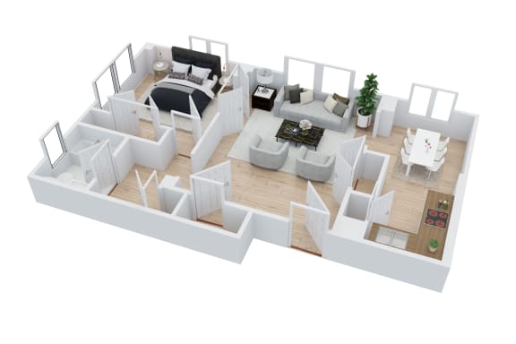 Floor Plan  1 bedroom 1 bathroom Floor plan C at The Embassy, St. Louis, 63108