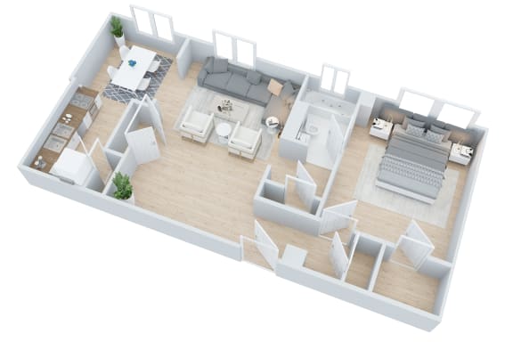 1 bedroom 1 bathroom Floor plan at The Embassy, St. Louis, 63108