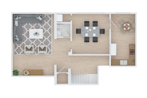 2 bedroom 2 bathroom Floor plan D at The Embassy, St. Louis, 63108