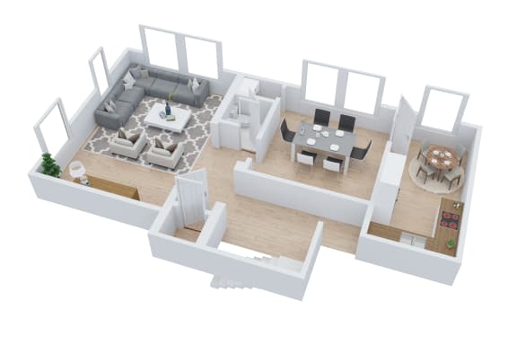 2 bedroom 2 bathroom Floor plan C at The Embassy, St. Louis, 63108