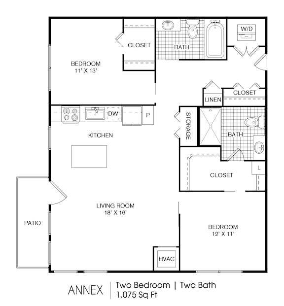2 bedroom 2 bathroom C at 275 on the Park Apartments, Missouri
