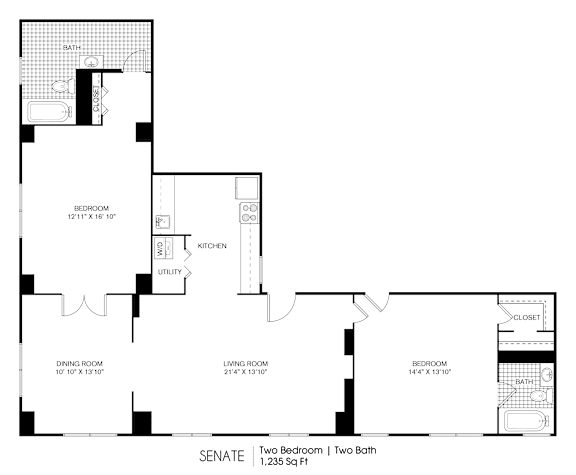 2 bed 2 bath B at 275 on the Park Apartments, St. Louis, Missouri