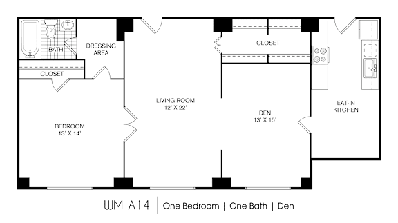 1 bedroom 1 bathroom at 275 on the Park Apartments, St. Louis