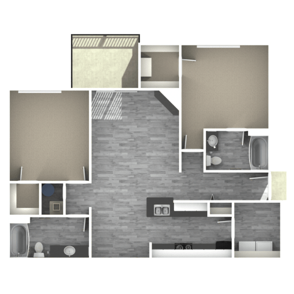 2 bedroom 2 bath Delta Floor Plan at Runaway Bay, Columbus