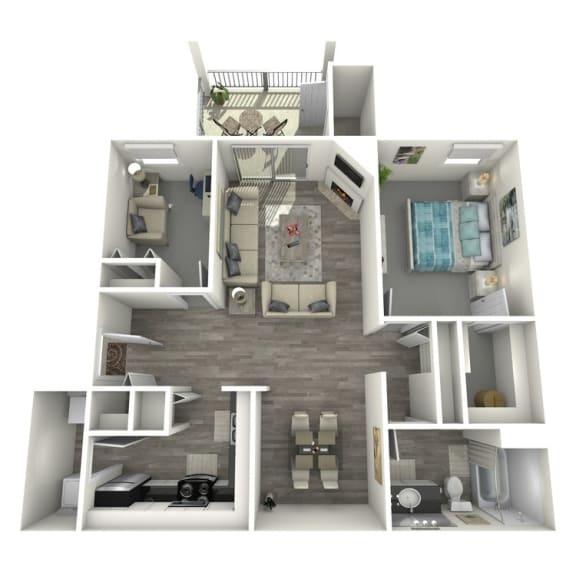 Floor Plan  1 bed 1 bath Martinique Floor Plan at Island Club, Ohio