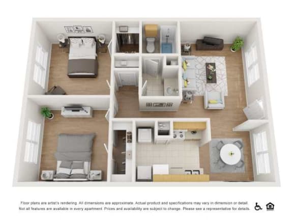 a 1 bedroom floor plan with a bathroom and a living room at Tara Oaks in Houston, TX