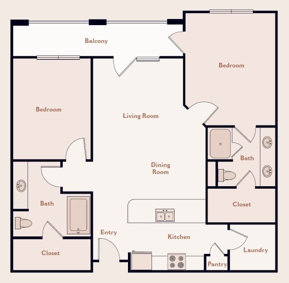 a floor plan of a home at Bristol on Union in Memphis, TN