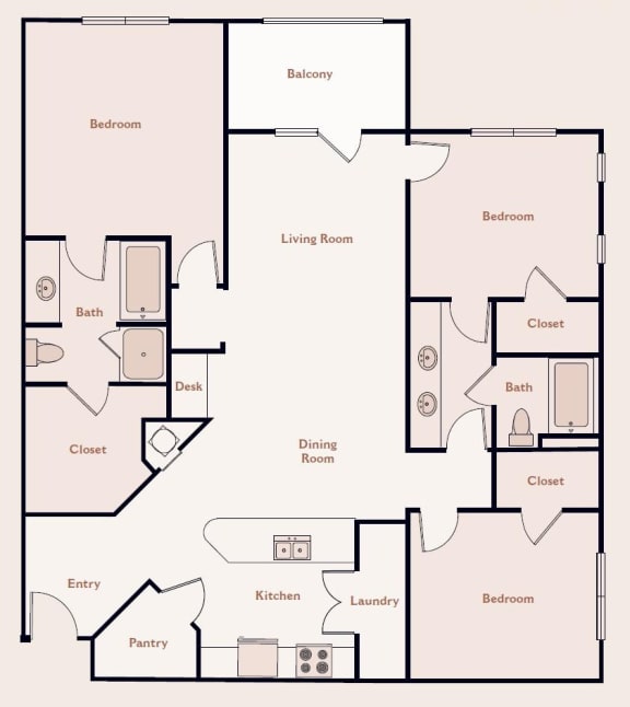 a floor plan of a home at Bristol on Union in Memphis, TN