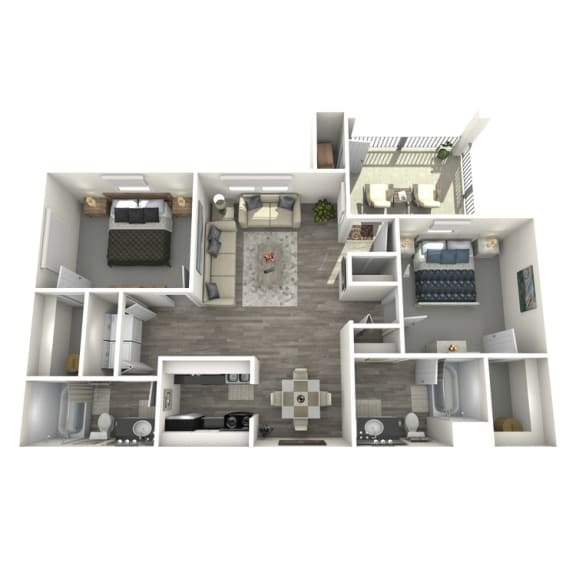 2 bed 2 bath StCroix Floor Plan at Island Club, Ohio