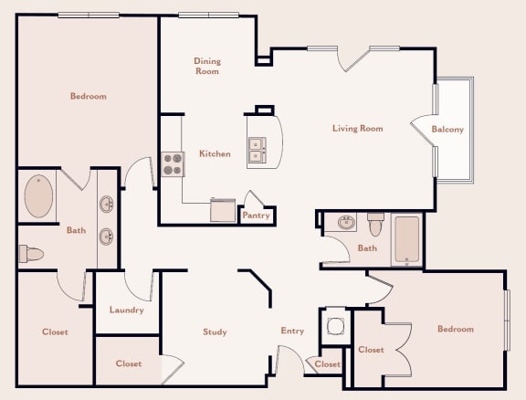 a floor plan of a house at Bristol on Union in Memphis, TN