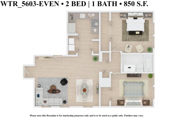 2 bedroom 1 bathroom Floor plan R at The Embassy, St. Louis, 63108