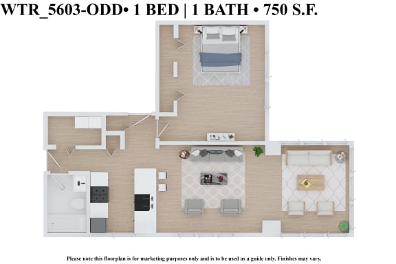 1 bedroom 1 bathroom Floor plan z2 at The Embassy, St. Louis, 63108