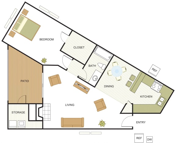 A5 Floor Plan at Newport Apartments, CLEAR Property Management, Texas