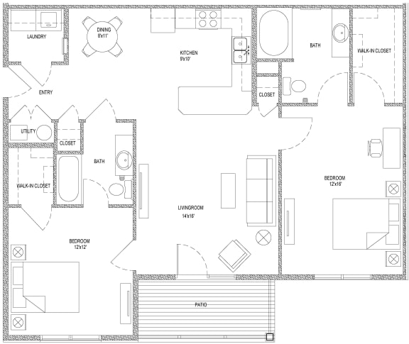 2 Bedroom Dimensions