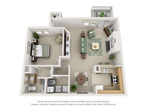 The Aran 1 Bedroom Apartment Floor Plan at Asherton of Dublin