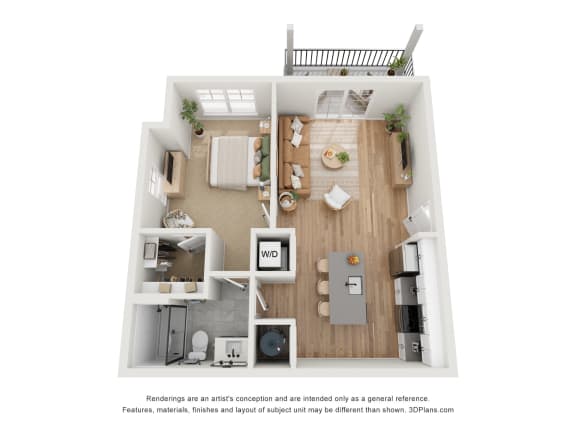 The Chestnut Floor Plan at Retreat at Mt. Vernon Apartments