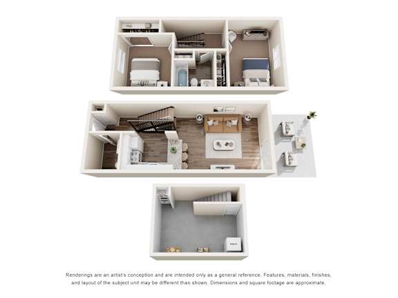 A set of three images showing different floor plans of a house.