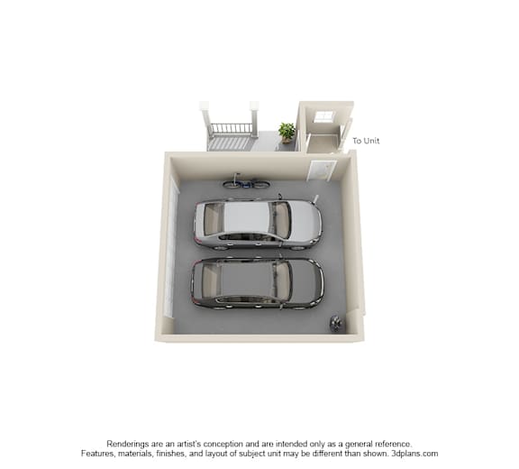 Garage of The Carrington II 2 Bedroom Apartment Floor Plan at Albany Glen