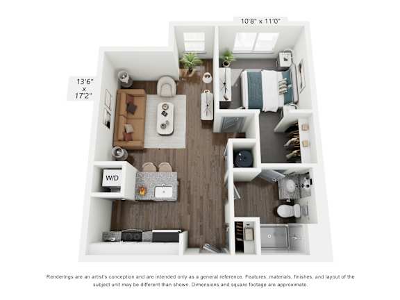 The Accord 1 Bedroom Apartment Floor Plan at The Retreat at Marysville