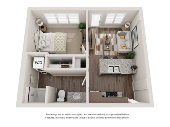1 bedroom 1 bathroom apartment at Ashley Union Station in Denver, Colorado