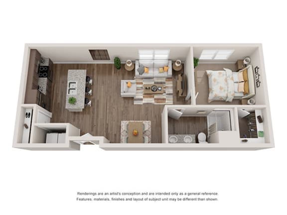 1 bedroom 1 bathroom apartment at Ashley Union Station in Denver, Colorado