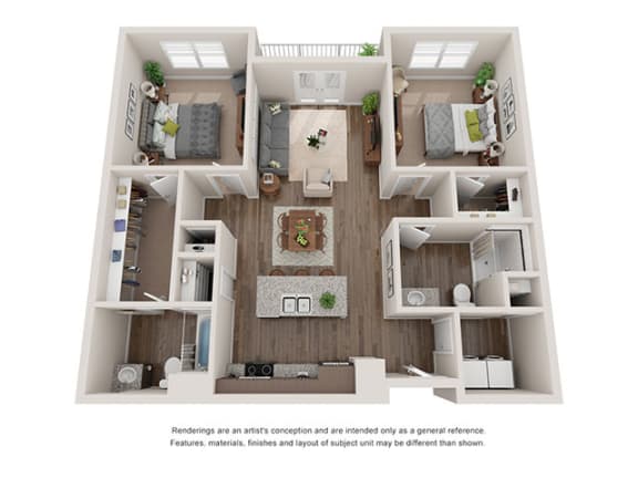 2 bedroom 2 bathroom apartment at Ashley Union Station in Denver. Colorado