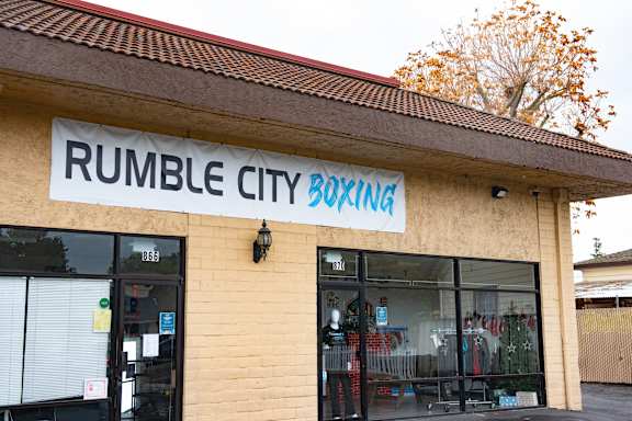A boxing gym named Rumble City Boxing.