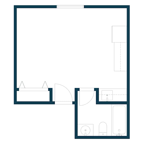 Saddlebrook Apartments in West Fargo, ND | Studio Floor Plan 01B