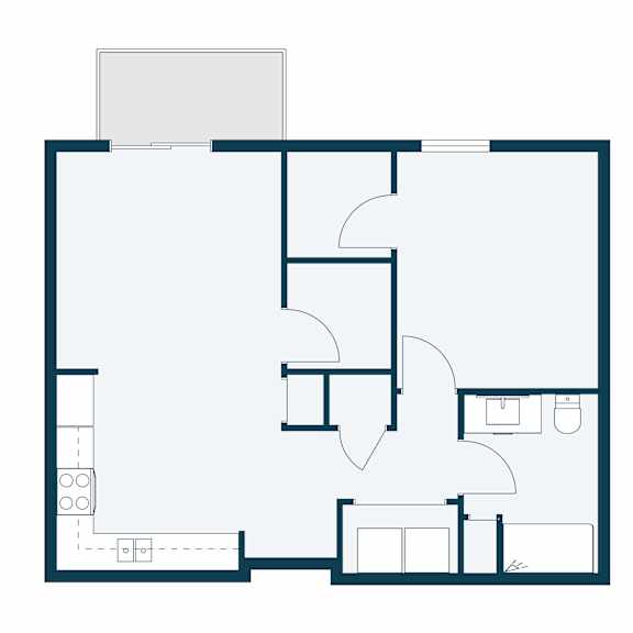 North Sky I Apartments in Fargo, ND | One Bedroom Floor Plan 11A