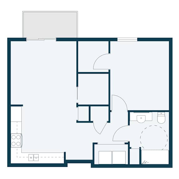 North Sky II Apartments in Fargo, ND | One Bedroom Floor Plan 11B (Accessible)