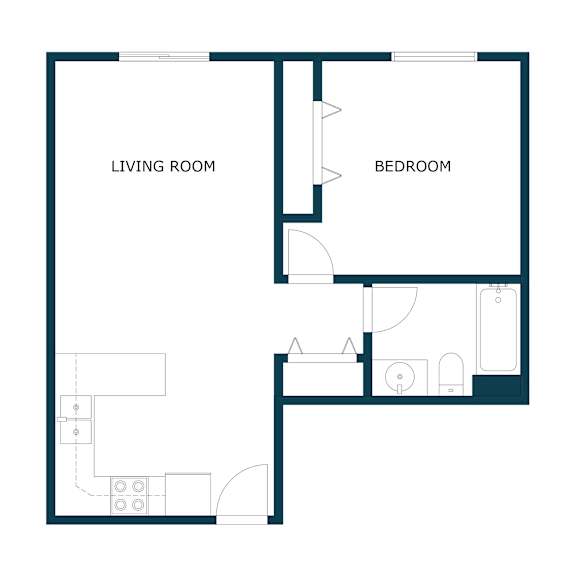Aspen Ridge Apartments in Fargo, ND | One Bedroom Floor Plan 11C