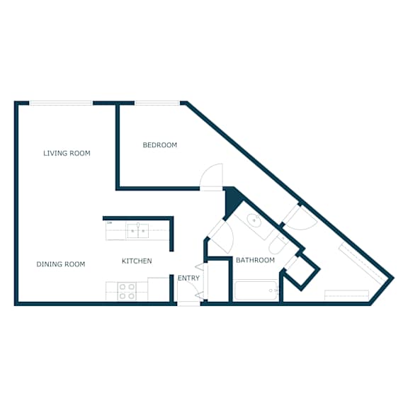 Dellwood Estates Apartments in Anoka, MN | One Bedroom Floor Plan 11D