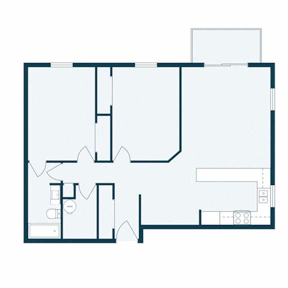 Granger Court Apartments in Fargo, ND | Two Bedroom Floor Plan 21A
