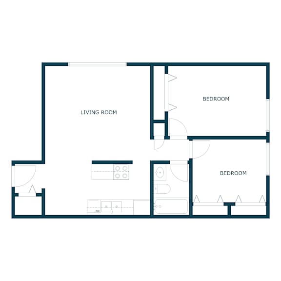 Hartford Apartments in Fargo, ND | Two Bedroom Floor Plan 21C