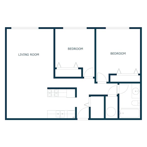 Maplewood Bend Apartments in Fargo, ND | Two Bedroom Floor Plan 21E