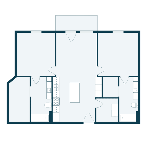 29 West Apartments | Two Bedroom Floor Plan 22D