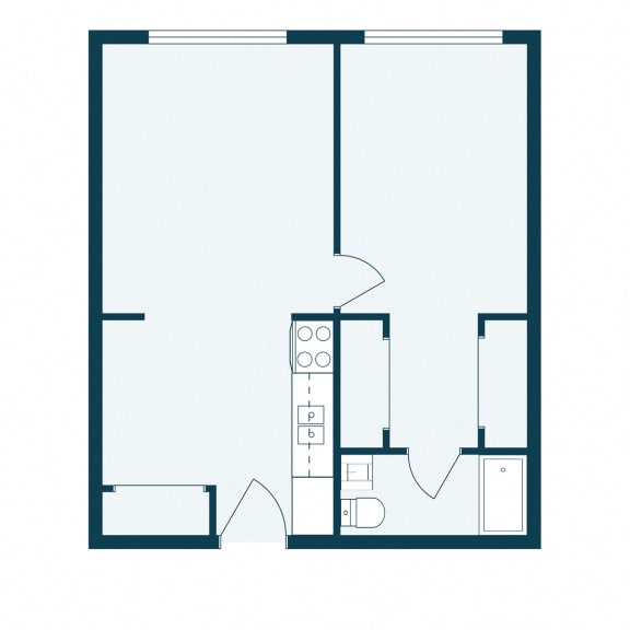 Amberwood Court Apartments in Grand Forks, ND | One Bedroom Floor Plan 11A