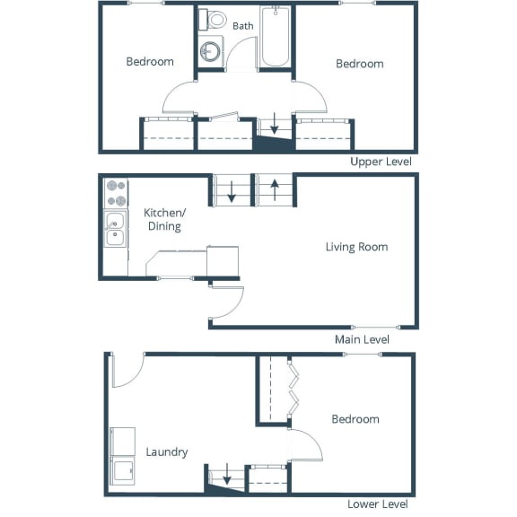 Oakview Townhomes in Grand Forks, ND | Three Bedroom Floor Plan 31B