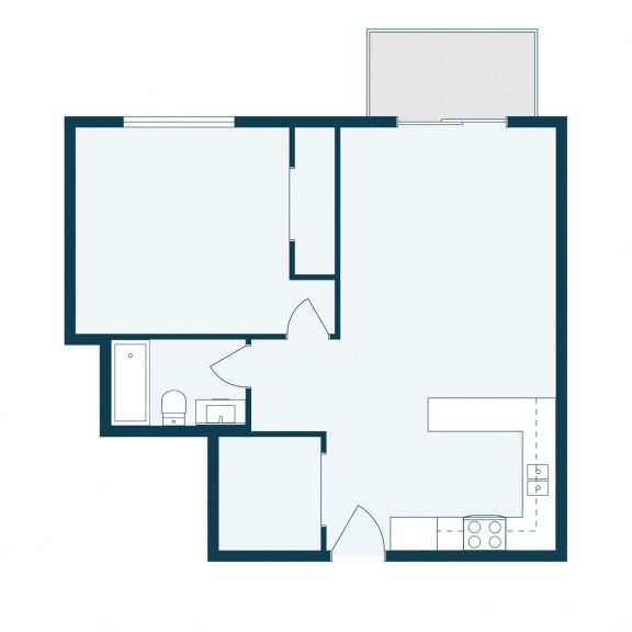 Aspen Ridge Apartments in Fargo, ND | One Bedroom Floor Plan 11B