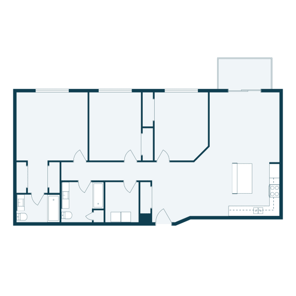Autumn Ridge Apartments in Grand Forks, ND | Three Bedroom Floor Plan 32A