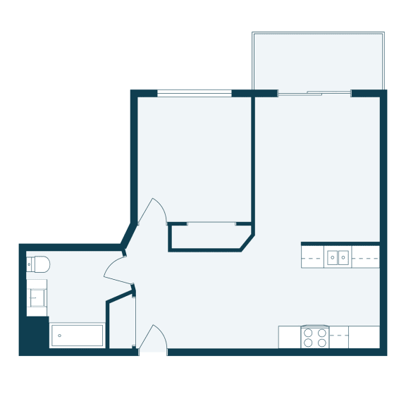 Autumn Ridge Apartments in Grand Forks, ND | One Bedroom Floor Plan 11A