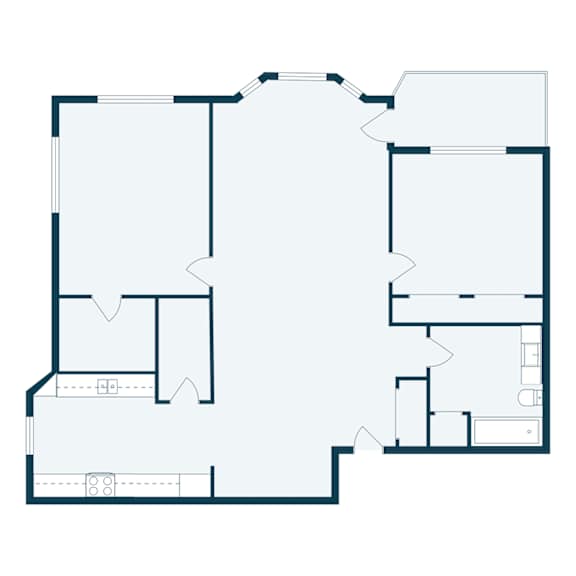 Bayview Apartments in Fargo, ND | Two Bedroom Floor Plan 21A