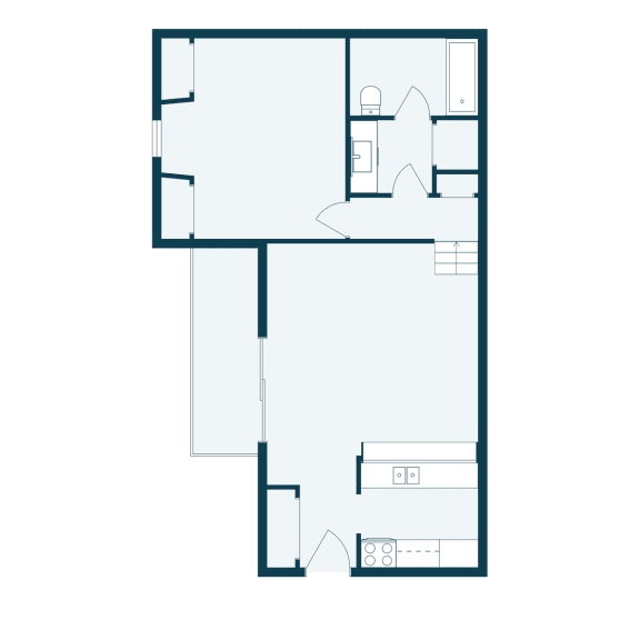 One Bedroom Floor Plan 11A  at Beacon Hill Apartments, Omaha, NE, 68134