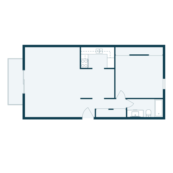One Bedroom Floor Plan 11B  at Beacon Hill Apartments, Omaha, NE, 68134