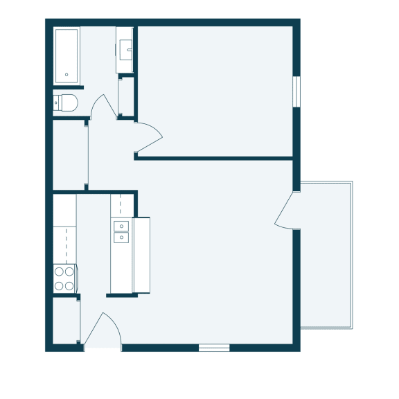 One Bedroom Floor Plan 11C  at Beacon Hill Apartments, Omaha
