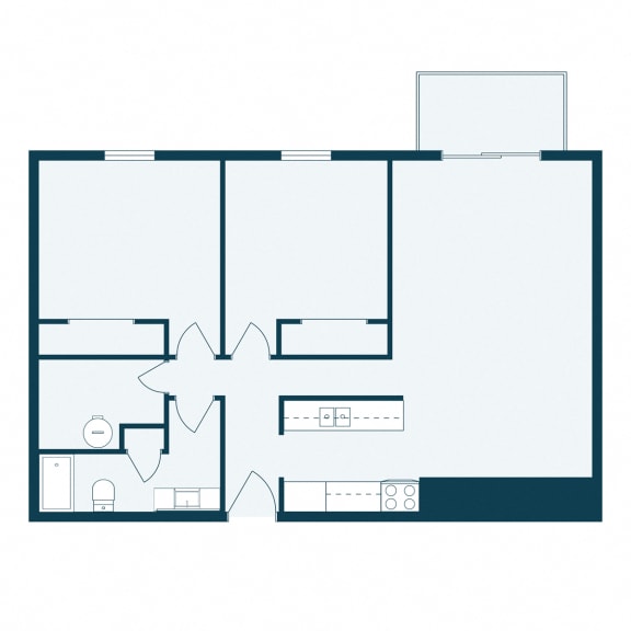Bella Vista Apartments in Fargo, ND | Two Bedroom Floor Plan 21A