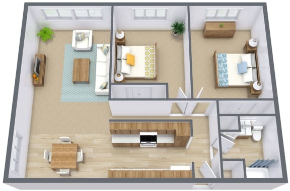 Birchwood 2 Apartments | Two Bedroom | Plan 21B