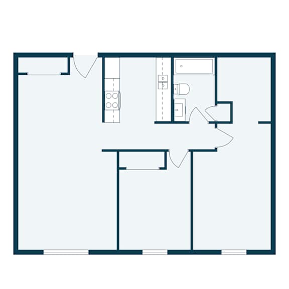 Bradbury Apartments in Bismarck, ND | Two Bedroom Floor Plan 21A