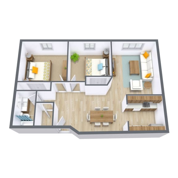 Brownstone Apartments in Fargo, ND | Two Bedroom Floor Plan 21A